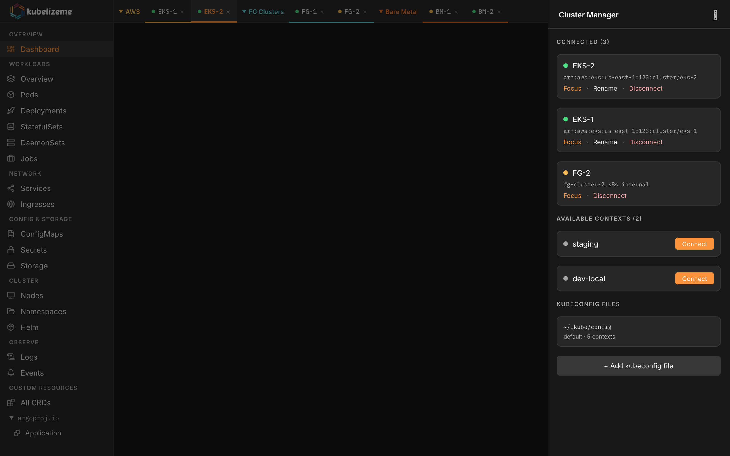 kubelizeme cluster manager