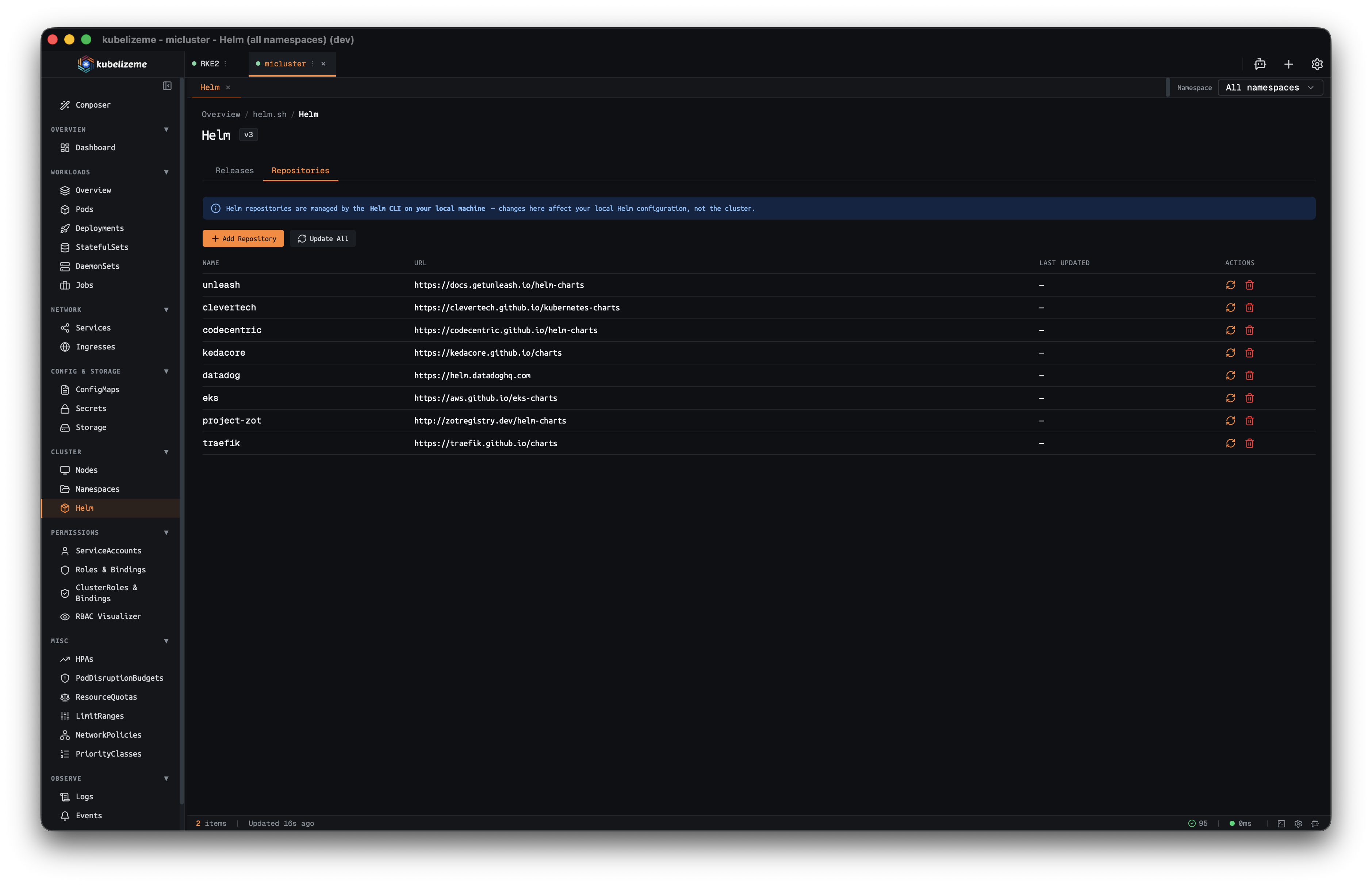 kubelizeme Helm repositories